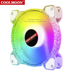 Quạt CoolMoon D - Fan CoolMoon D, Led RGB 12cm, 6 pin, 1200rpm, đồng bộ hub CoolMoon.