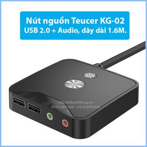Nút nguồn – nút Power Teucer KG-02, có cổng USB 2.0 + Audio, dây dài 1.6M.