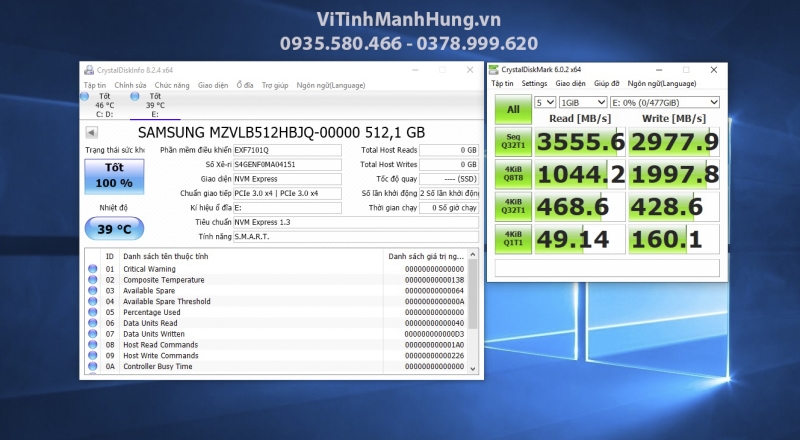 SSD Samsung PM981A – 512G – NVME M2 2280 ( Đọc / Ghi: 3500 / 3000 MB/s )
