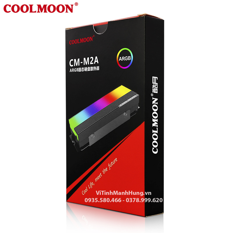 Tản nhiệt SSD M2 2280 CoolMoon CM-M2A, Led 5V ARGB, đồng bộ Hub CoolMoon hoặc Mainboard.