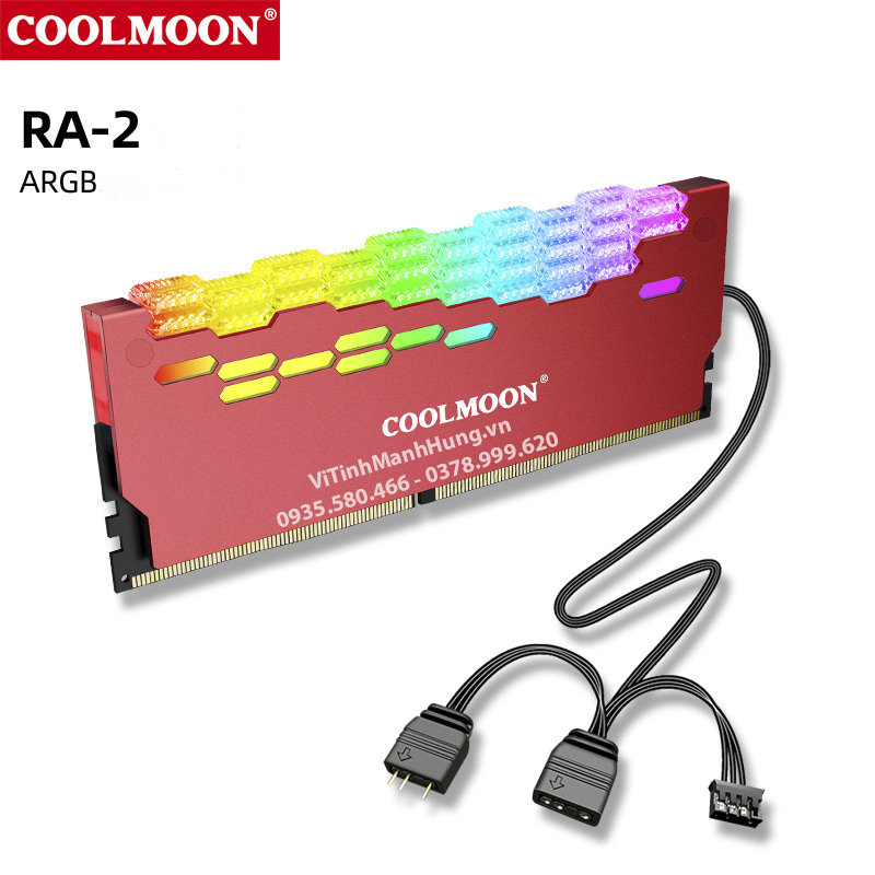 Tản nhiệt Ram CoolMoon RA-2, Led 5V-ARGB, Led đồng bộ Mainboard hoặc Hub CoolMoon.