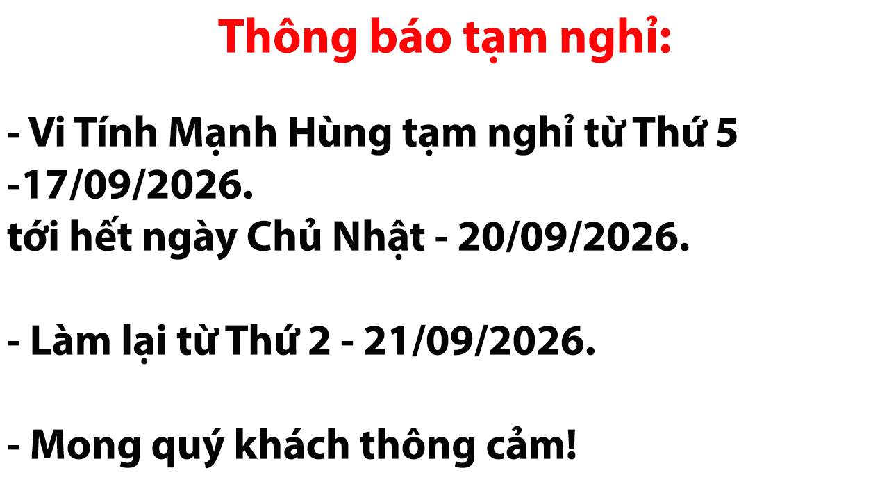 Thông báo tạm nghỉ.