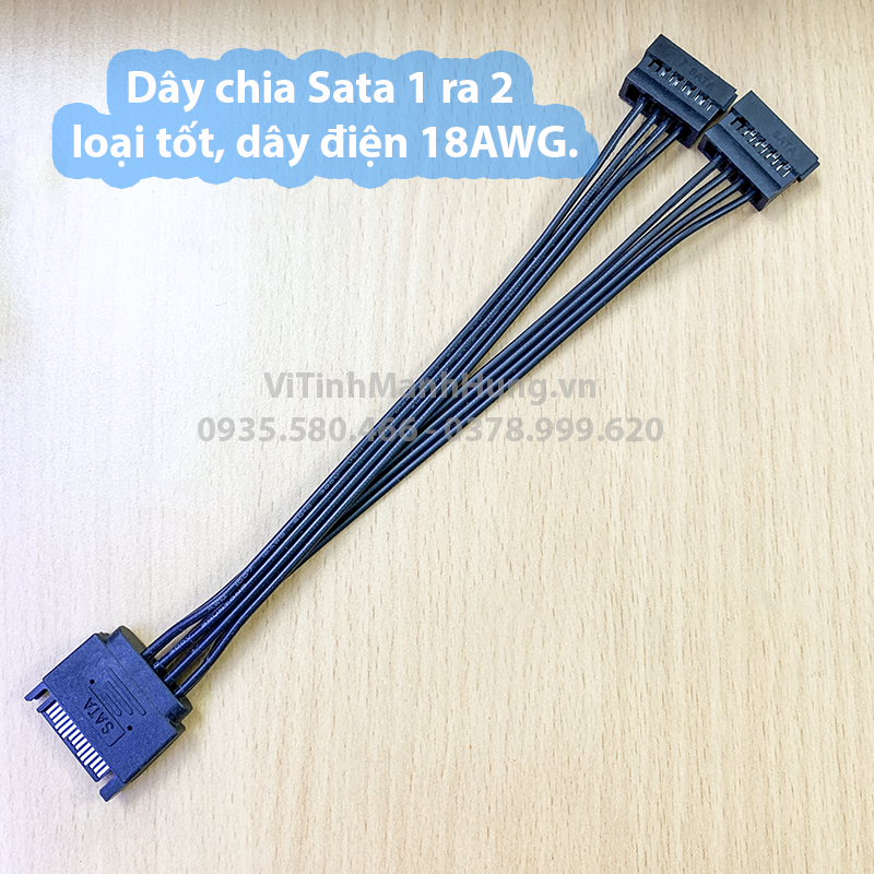 Dây chia 1 đầu Sata ra 2 đầu Sata, dài 20cm - Sata to 2 Sata.